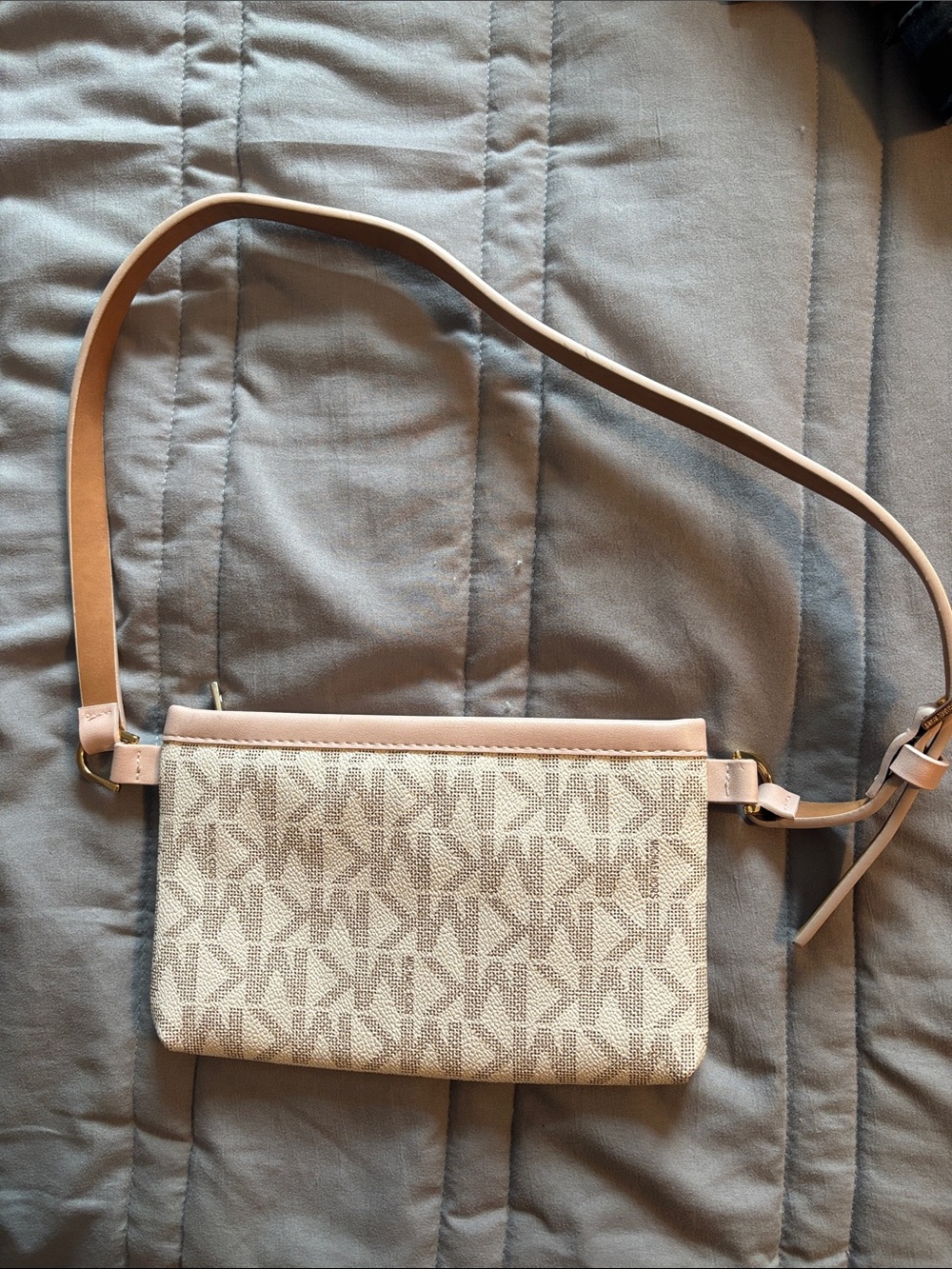 Michael Kors Pale Pink and Beige Signature Crossbody
